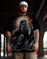 T-shirt d'Halloween Ghostface avec couteau pour homme, grande taille, style vintage